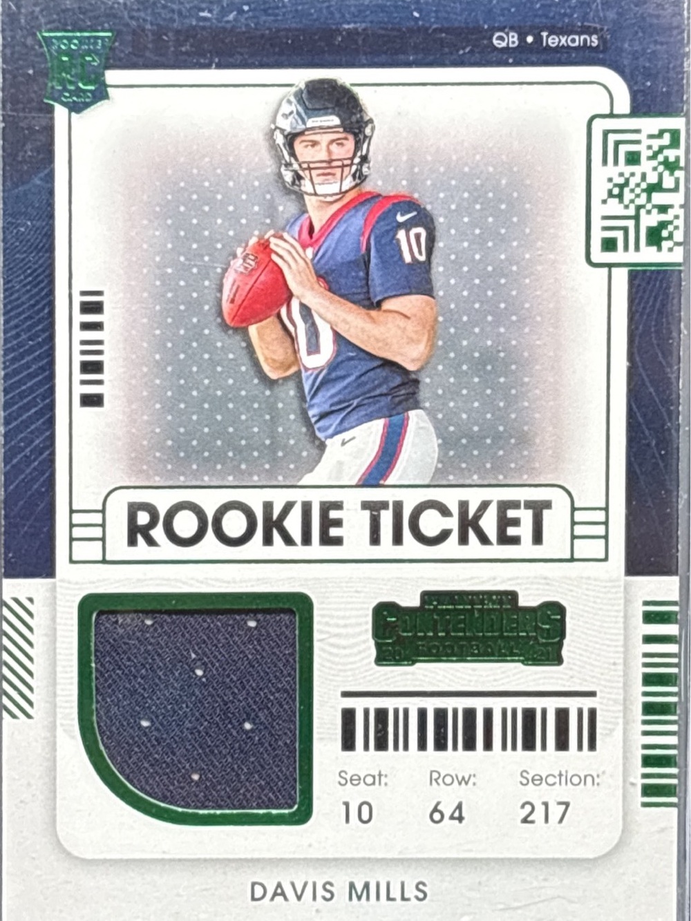 Panini Rookie Ticket Davis Mills Trading Card - Memorabilia